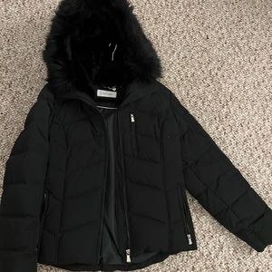 Calvin Klein Women's Faux-Fur-Trim Hooded Puffer Coat